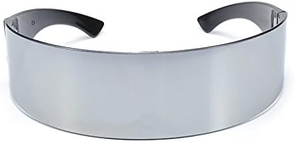 PLOPLO 2 Pack Futuristic Cyclops Monoblock Shield Mirrored Sunglasses Sunglass Glasses - Image 4
