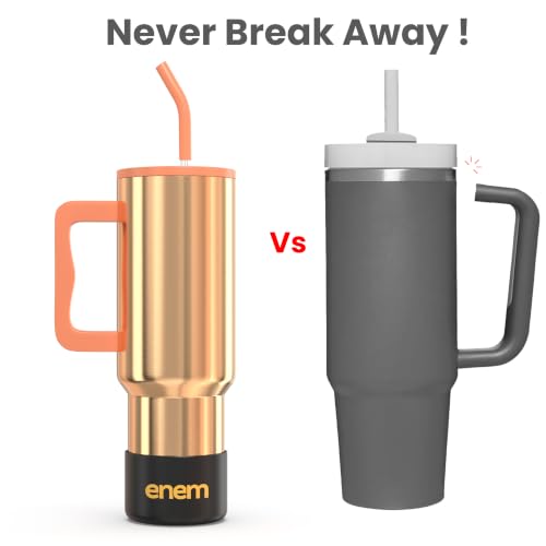 Image of enem Tumbler, Liquid Gold, Tumbler with Metal Straw, Sipper, with Lid Leak Proof, 1 Metal Ice Cube, 1 Copper Spring (Tamba), Base Protector, Mug Travel, 1.2L