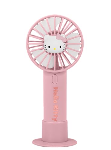 OTL Technologies Ventilateur à main portable Hello Kitty avec batterie rechargeable rose et or
