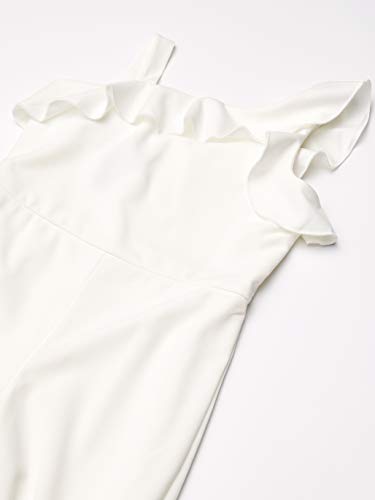 Amy Byer Girls\' One Shoulder Ruffled Jumpsuit, Ivory, 8