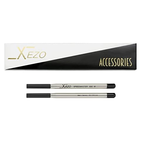 Xezo Speedmaster Black SSC-M Standard Ballpoint Refills, Pack of 2. Medium to Fine Stroke Width. Made in Germany Cover