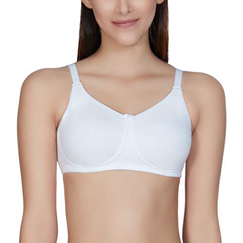 Image of Amante Women's Essential Comfort Non-Padded Non-Wired Full Coverage T-Shirt Bra | Seamless Cotton Blend | Moisture-Wicking Fabric | All-Day Support Bra