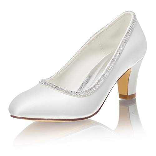 Emily Bridal Wedding Shoes Women's lace Satin Rhinestones