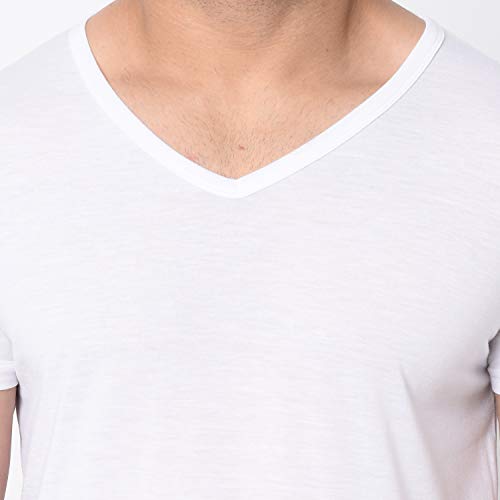 Image of Men's Cotton Blend Half Sleeve V Neck Tshirt