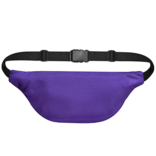 Image of Premium Unisex Waist Pack Travel Handy Hiking Zip Pouch Elegant Style Document Money Phone Belt Sport Bag Bum Bag for Men and Women Nylon Adjustable Strap (Purple Dotted Metal Zip)