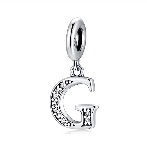 TIZU La Festa Della Mamma Regali Charm Perline Lettera G Ciondolo in Argento Sterling 925 Compatibile con Europeo Braccialetti e Delle Collane,Regali per Donne/Ragazze