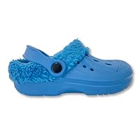 Boys Girls Clogs Fleece Lined Unisex Cosy Warm Boys Sandals Slippers Slip On (Electric Blue, UK Footwear Size System, Little Kid, Men, Numeric, Medium, 11)