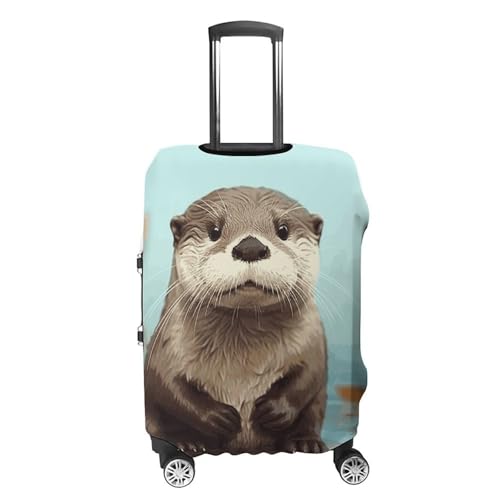 Cute Otter Printed Luggage Cover Protector, Fits 18-32 Inch Luggage4