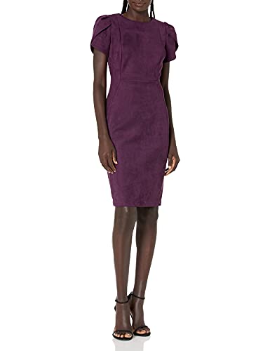calvin klein empire waist dress Calvin Klein Women's Black Scuba Crepe Empire Waist Sheath Dress COUTUREPOINT