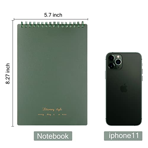 Rhuyoshn Spiral Notebooks Steno Pads Wirebound Memo Notepads, Colorful Moisture Resistant Pp Cover, 5.4" X 8.5", 4 Pads/Pack, 80 Sheets/Pad(Line) #TOP3