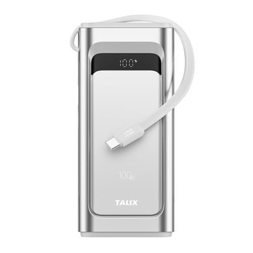 TALIX 10000mAh Portable Charger, 3-Port USB-C Power Bank, 100W Max Fast Charging Battery Pack with...