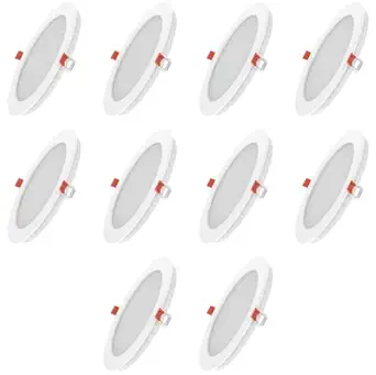 FYBROS Faro 3 Watt LED Panel Lights for Ceiling, 70mm Cut Size LED Ceiling Lights for Hall, Natural White Lights for Living Room, Round Bed Light for Bedroom, Reading Lights Ceiling Living Room Lamp