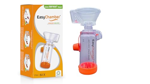 EasyChamber Antistatisches Abstandsgerät mit Säuglingsmaske Inhalatorkammer inhalierhilfe Verwendung mit Dosieraerosol BPA- und Latexfrei
