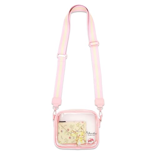 Pokemon Clear Purse for Women - Pikachu Handbag Bundle with Cute Pikachu Crossbody Bag for Teens Plus Water Bottle | Pokemon Transparent Purse for Stadiums Set2