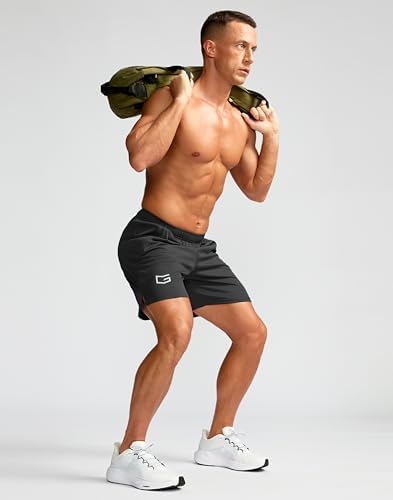 G Gradual Men's 5/ 7/ 9 Workout Running Shorts Quick Dry Lightweight Gym Shorts with Zip Pockets
