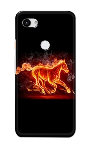 Image of PRINTFIDAA Printed Hard Back Cover Case for Google Pixel 3A Back Cover (Fiery Horse) -112