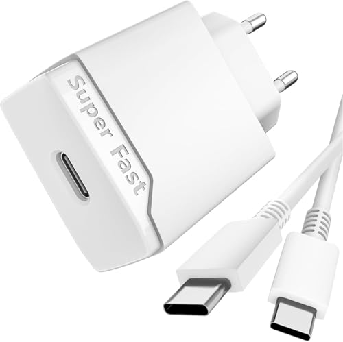 25W USB C Cargador, Carga Rápida Compatible con Samsung Galaxy A56 5G A55 A36 A35 A54 A34 A17 A16 A26 S25 S24 S23 S22, Adaptador de Móvil Super Fast Charger, Cable Tipo C 1,5M