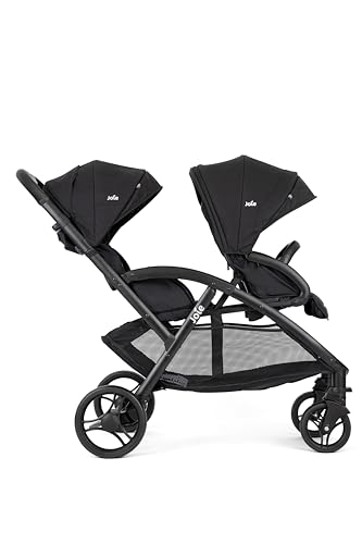 Image of Joie EVALITE Duo Twin Baby Stroller - Stroller for Twins with Soft 5-Point Harness, 5 Recline Position, Pram for Twin Babies, Easy Foldable Swivel Wheels, One Touch Break System, Birth to 15 kg Shale