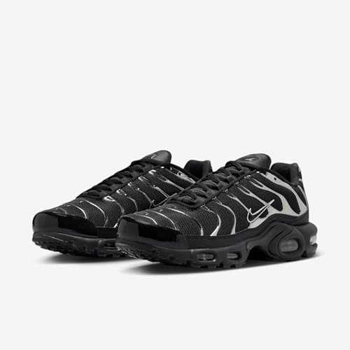 Image of Nike Air Max Plus SE Women's Shoes (HJ9743-001, Black /Metallic Silver /Laser Crimson /Off Noir) Size 11.5