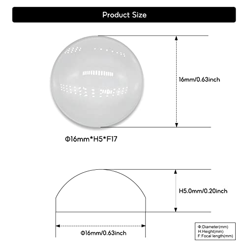 Image of 5PCS X Optical Glass Lens Without Edge Dameter 16MM Flat-Convex Lens, Focusing LED Convex Lens (Φ16mm*H5.0*F17)