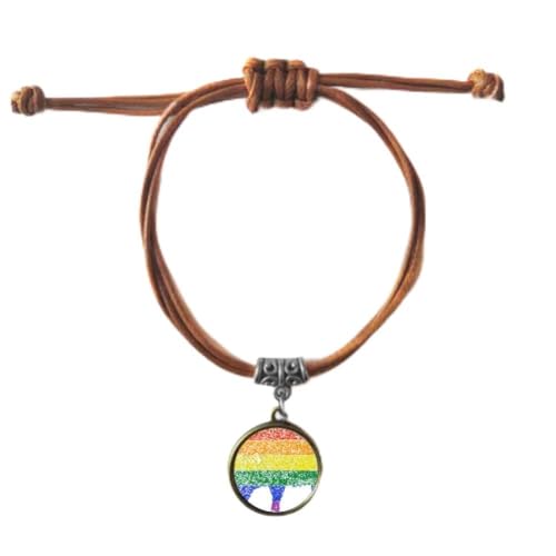 Bracelet arc-en-ciel en cuir tressé, ensemble de couple artisanal
