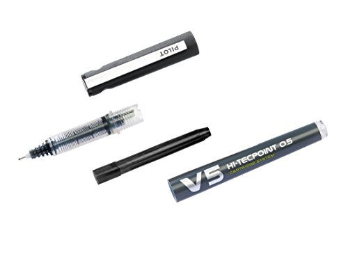 Image of Pilot V5 Cartridge System Liquid Ink Rollerball, 0.5 mm Tip Single Pen with 3 Free Refills - Black