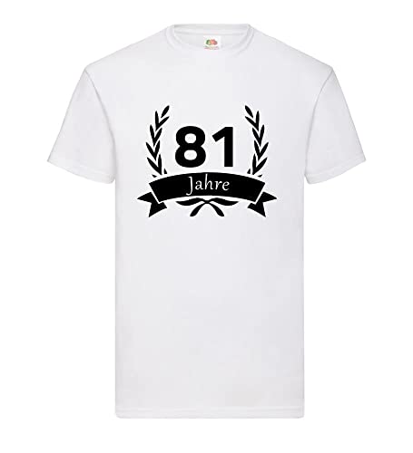 T-shirt 81 ans blanc couronne de laurier coupe premium XXXL pour homme