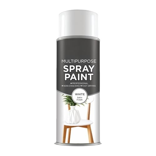 Inspired Essentials All Purpose Aerosol Spray Paint 400ml Quick Drying Spray, Fast Dry and Excellent Coverage for Metal, Wood, Plastic and More (1, White Satin - 151)