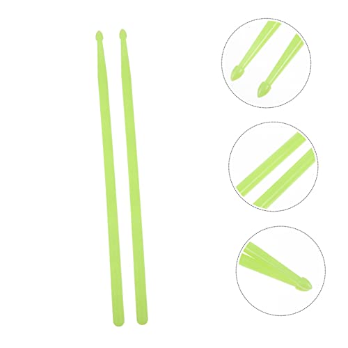 Baquetas para batería Holibanna, 2 piezas, color verde luminoso, fabricadas en madera de nogal con LED para actuaciones nocturnas, suaves y ligeras miniatura 7
