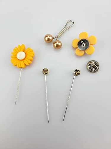 Image of MeiSie hijab pin set of 5pcs / loop pin /scarf pin /brooch /stone hijab pin