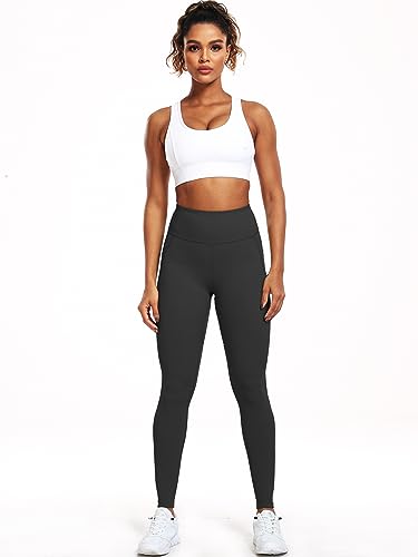 CADMUS Nylon Thick High Waist Yoga Pants with Pockets, Tummy Control Workout Running Yoga Leggings for Women4