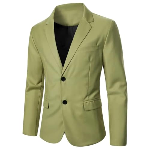 Men's Solid Color Pocket Single Button Casual Suit Jacket Stage Wedding Conference Blazer
