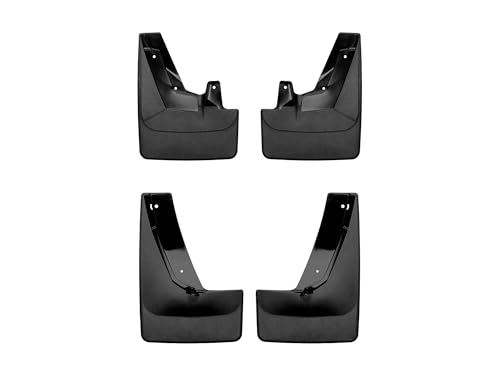 WeatherTech Custom No Drill Splash Guard MudFlaps for Tahoe, Yukon XL, Suburban, Yukon (Stationary Steps)- Front & Rear Set, Black