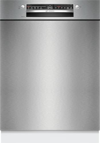 Bosch SMU2HTS08E Serie 2, Lavavajillas empotrado 60 cm, Smart Start, nivel higiénico para Eco 50°C e intensivo 70°C, AquaStop, Descarga del programa, Silencio bajo petición, Home Connect, cepillado