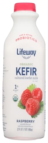 Lifeway Organic Lowfat Kefir, Raspberry, 32 Ounce, 11g Protein, 1...