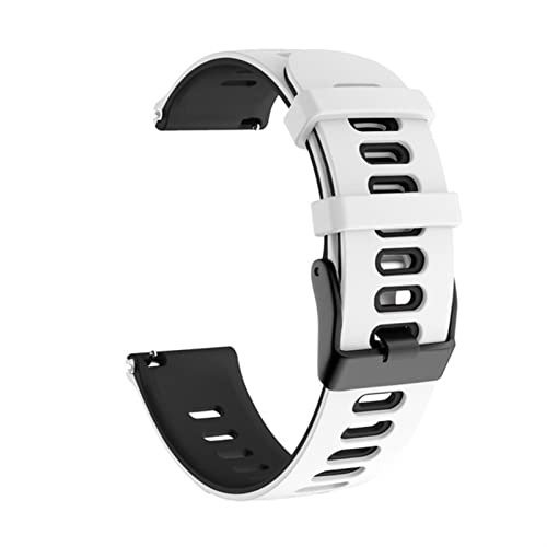 AEMALL Correa de reloj de 20 22 mm para Garmin Venu 2 Sport Muñequera Forerunner 645 245 55 158 Vivoactive 3 4 Correa de silicona Venu 2 Plus (Color: Blanco Negro, Tamaño: 22 mm para VENU 2)