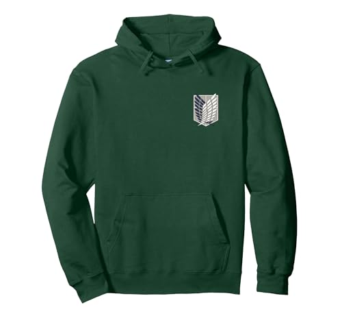 Attack on Titan Season 3 Scout Regiment Anime Pullover Hoodie, Adult Unisex, Dark Green, Large