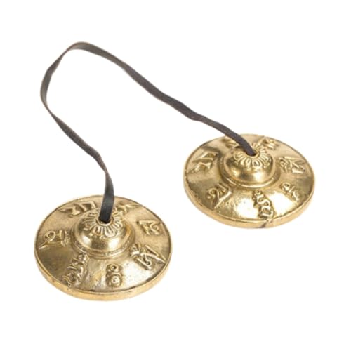 Garende Tingsha Cymbal Bell Chime Bells 6.5cm Diameter Buddhist Tingsha Symbols Yoga Chime Bells, B