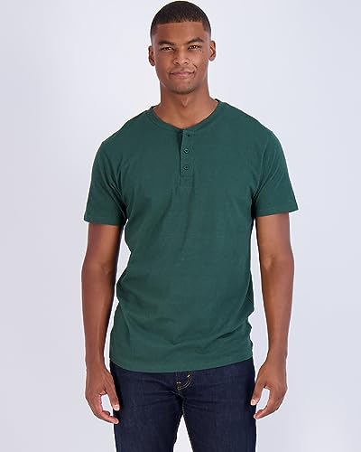 Image of Real Essentials 3 Pack: Mens Casual Long & Short Sleeve Cotton Henley Lightweight Button T-Shirt, Long Sleeve - Set