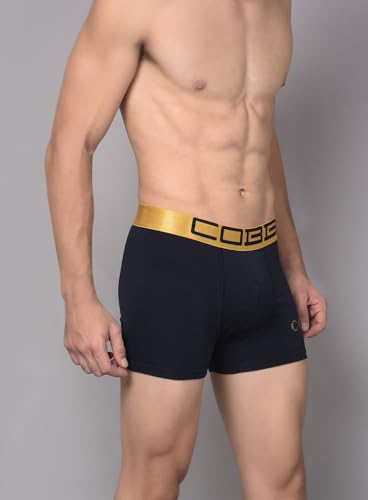 Image of COBB Regular Fit Solid Cotton Premium Trunks for Men Stretchy Fabric, Antibacterial and Microfibre Waistband