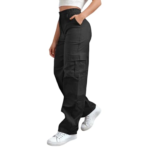 Womens Cargo Pants with Pockets Loose Fit Elastic Waist Baggy Hiking Pants - image 8