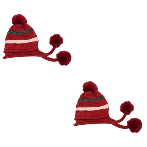 Bonnet laine rouge d'hiver chaud pour activités extérieures et sport de ski