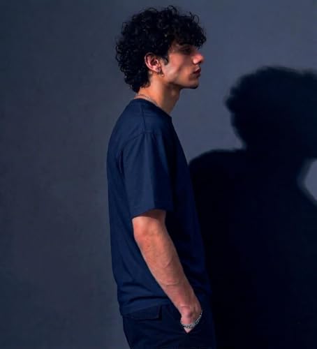 Image of Men's Round Neck Plain Oversize T-Shirt - Casual Loose Fit Cotton Wear |
