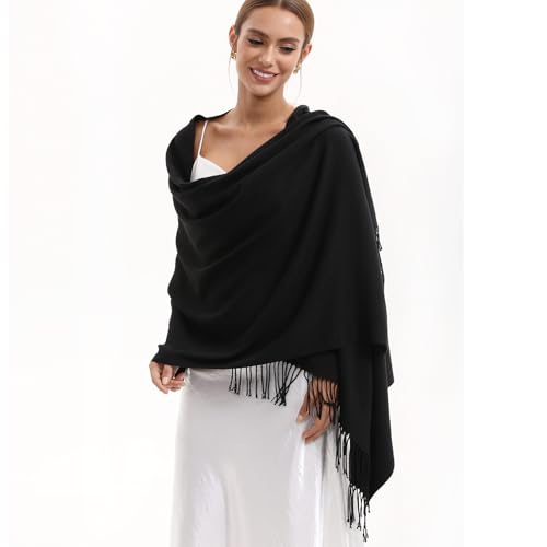 Image of Pashmina Scarf and Shawl - Soft Women Pashminas Wrap for Wedding Evening Party dresses