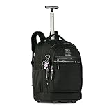 Mochila Rodinha Carrinho RB Feminina Menina Grande Escolar (Preto)