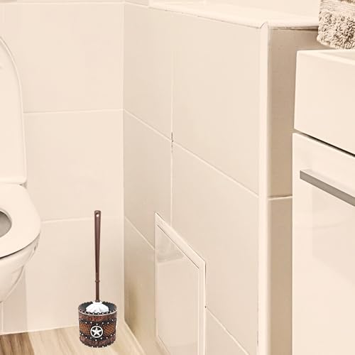Image of Rustic Toilet Brush Holder Set - Western Bathroom Decor, Cowboy & Southwestern Style, Toilet Cleaner & Scrubber for Cabin & Rustic Home Decor, Decorative Toilet Brush and Holder