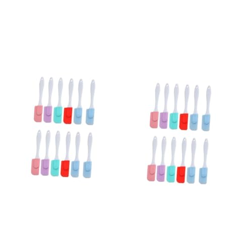Zerodeko 2 Series Espátulas De Silicona Portátiles Y Para Cocina Utensilios Antiadherentes Colores Aleatorios Para Hornear Y Preparar Pasteles Color Aleatorio 12 Piezas X 2