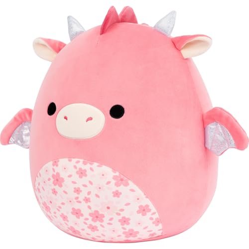 Image of Squishmallows Original 14in Aegi The Pink Dragon with Sakura Print Belly - Official Jazwares Plush (Large)