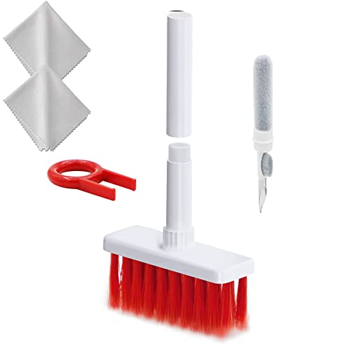 Brosse de Nettoyage pour Clavier d'ordinateur,5 en 1 Clavier Nettoyage Brosse,Soft Keyboard Cleaner Brush Kit,Brosse de Nettoyage pour Clavier et Ecouteurs pour Casque d'ordinateur Portable Cover