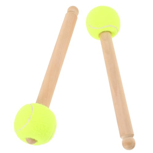 2 baquetas para caja, mango de madera y punta de fieltro, para batería y bombo miniatura 7